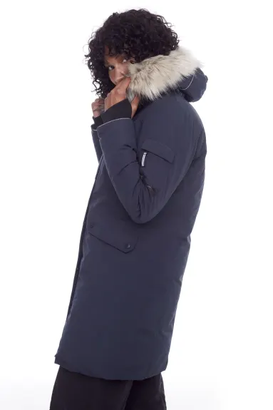 Alpine North - LAURENTIAN | Parka longue femme recyclée duvet végan capuche fausse fourrure