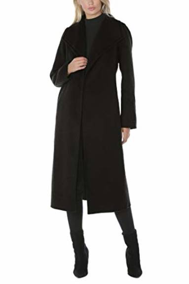 Tahari - Women's Double Layered Collar Long Wool Coat