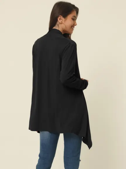 Allegra K- Cardigan ouvert à l’avant drapé