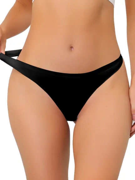 Allegra K- String de bikini invisible en satin non doublé pour femme