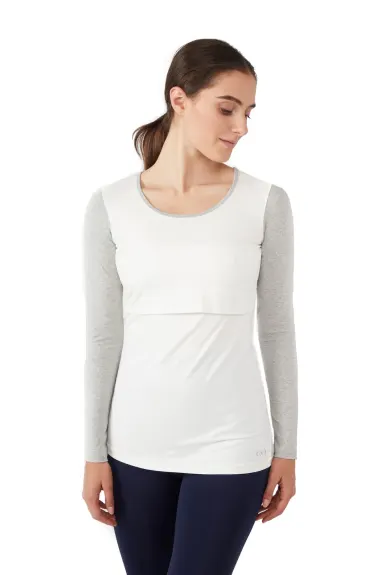 Charlotte Long Sleeves Round Neck Nursing Top - Modern Eternity Maternity