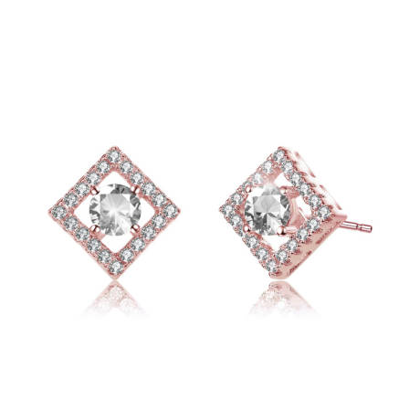 Rachel Glauber  Stylish Halo Stud Earrings with Colored Cubic Zirconia