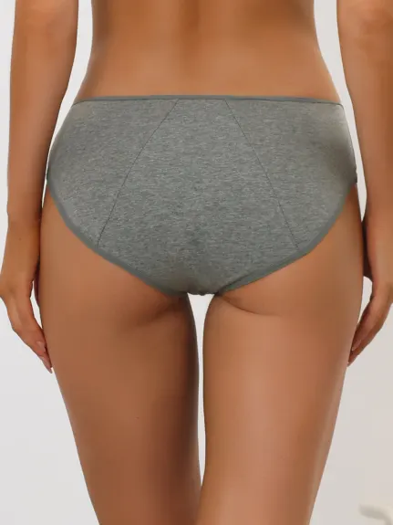 Allegra K- Pack de sous-vêtements menstruels taille mi-haute, gris