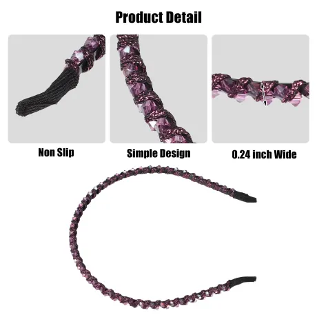 Unique Bargains- Rhinestone Hair Hoop Hairband Headband