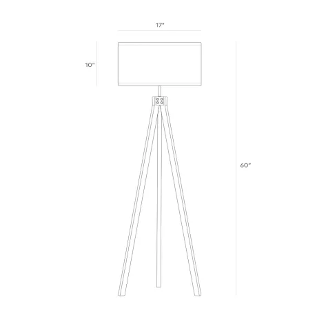 Eden Led Tripod Floor Lamp With Solid Wood Legs