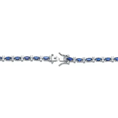 Genevive Sterling Silver with 3mm Coloured Cubic Zirconia Tennis Bracelet