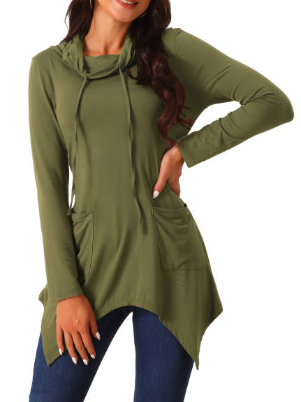 Allegra K - Long Sleeve Asymmetrical Tunic Top