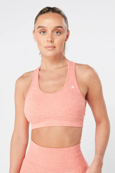 Twill Active Seamless Marl Laser cut Sports Bra