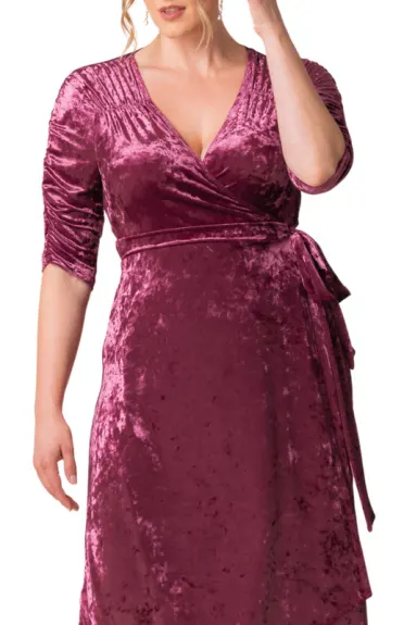 Kiyonna Cara Velvet Wrap Gown (Plus Size)