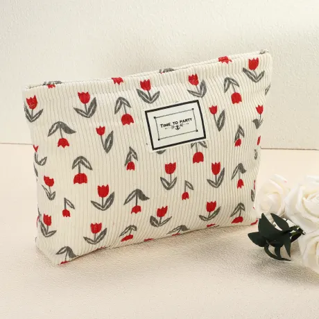 Unique Bargains- Floral Makeup Bag Large Pouch Travel Coin Purse