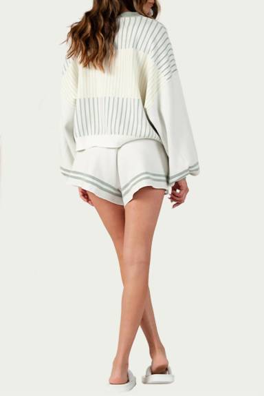 LUCCA - Hygea Striped Knitted Shorts