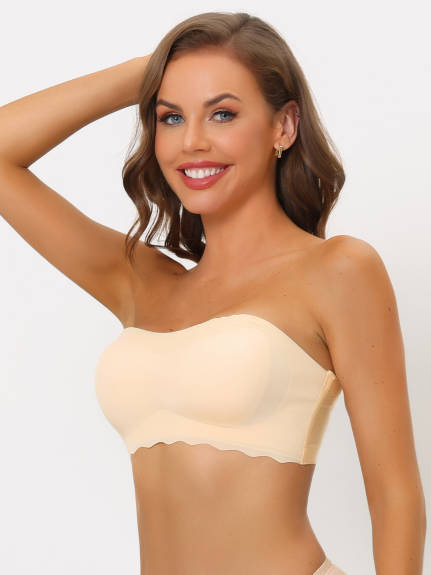 Allegra K- Wirefree Non-Slip Tube Top Removable Straps Bras