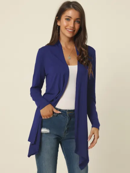 Allegra K- Draped Front Open Cardigan