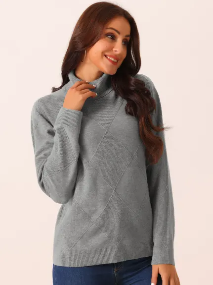 Allegra K -  Basic Knitted Turtleneck Sweater