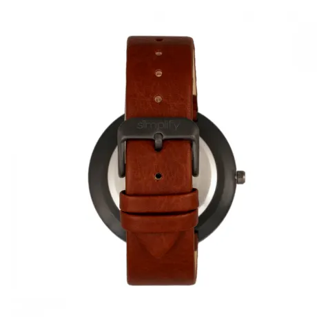 Simplify - The 6000 Strap Watch - Black/Light Brown