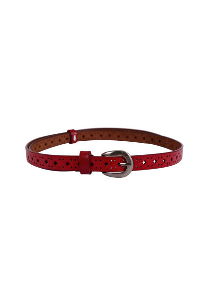 Allegra K- Thin Hollow Out Single Pin Buckle Belt