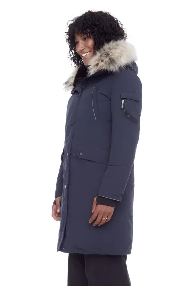 Alpine North - LAURENTIAN | Parka longue femme recyclée duvet végan capuche fausse fourrure