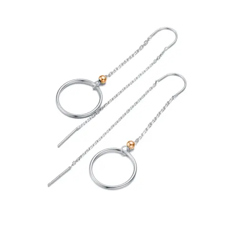 Genevive Sterling Silver Two-Tone Dangling Earrings