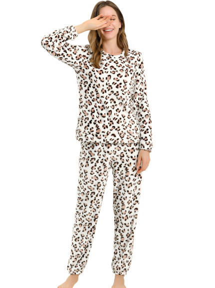 Allegra K- Flannel Pajama Set Long Sleeve Loungewear