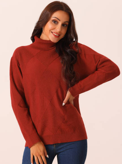 Allegra K -  Basic Knitted Turtleneck Sweater