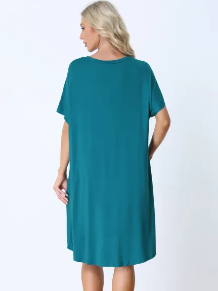 cheibear - Batwing Sleeve Lounge Dress Nightshirt