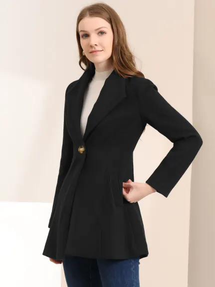 Allegra K- Shawl Collar Button Long Overcoat