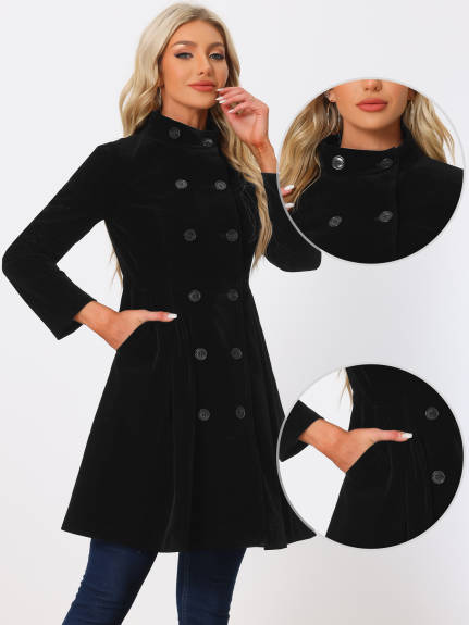 Allegra K- Steampunk Double Breasted Trench Coats