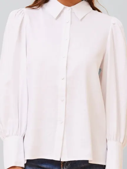 Annick - Maxine Shirt Fitted Long Puffy Sleeves Solid