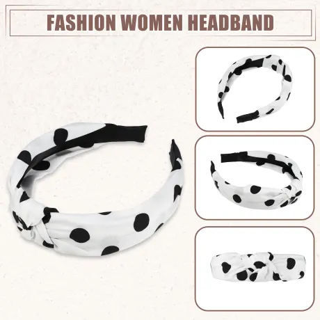 Unique Bargains- Polka Dot Wide Knotted Headband