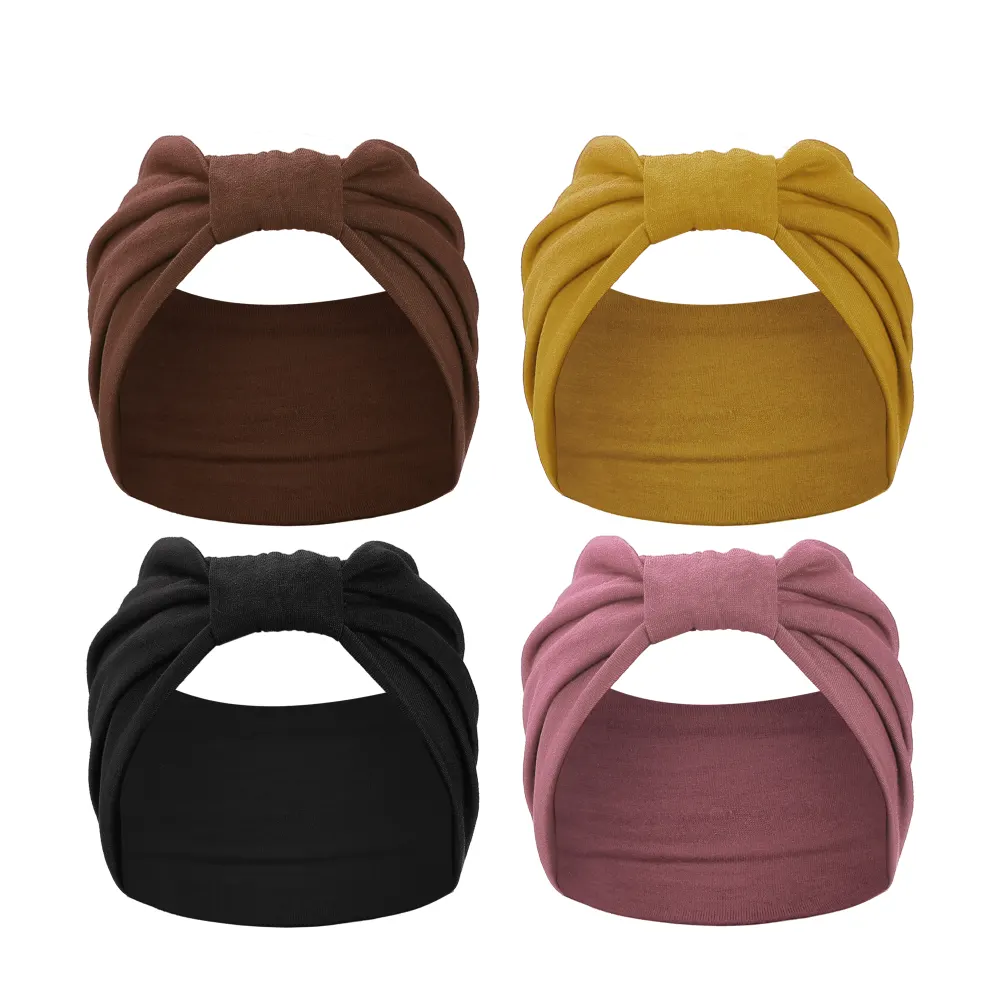 Unique Bargains- 4pcs Wide Knotted Hairbands