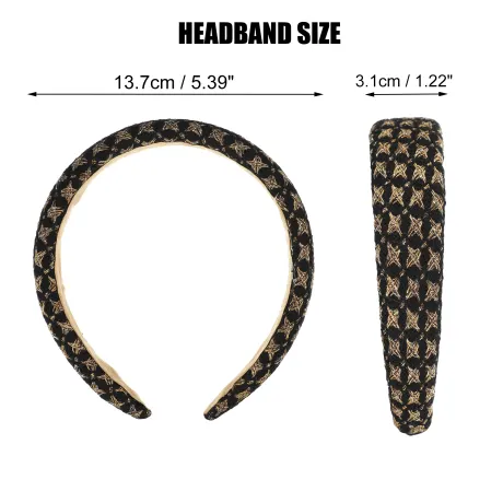 Unique Bargains - Tweed Check Padded Headband