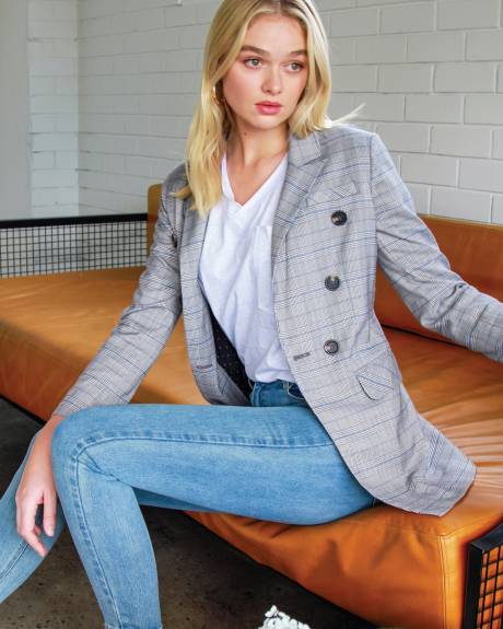 Belle & Bloom Too Cool For Work Plaid Blazer