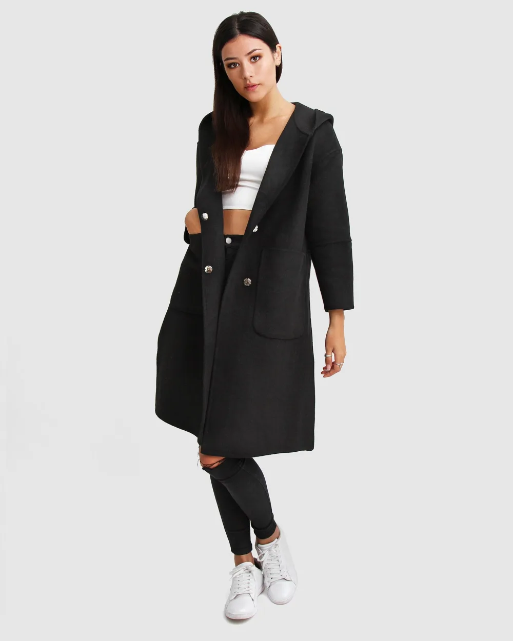 Belle & Bloom Walk This Way Wool Blend Oversized Coat