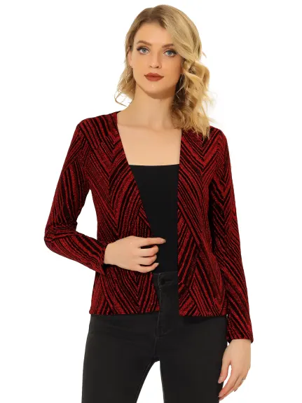 Allegra K- Open-Front Collarless Cardigan