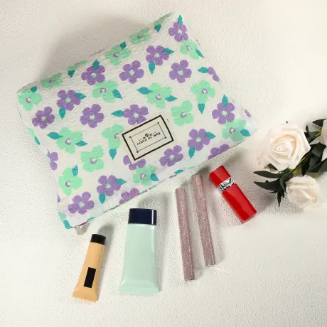 Unique Bargains - Trousse de maquillage de voyage en toile florale