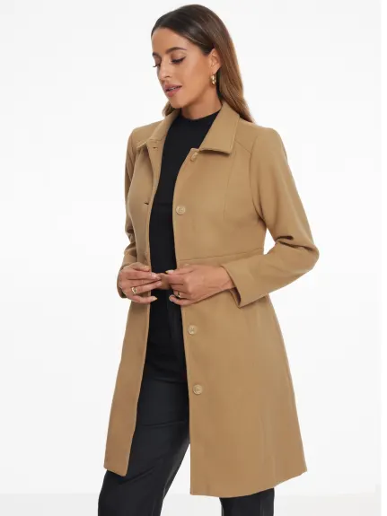 Allegra K- Manteau d'hiver élégant à boutons