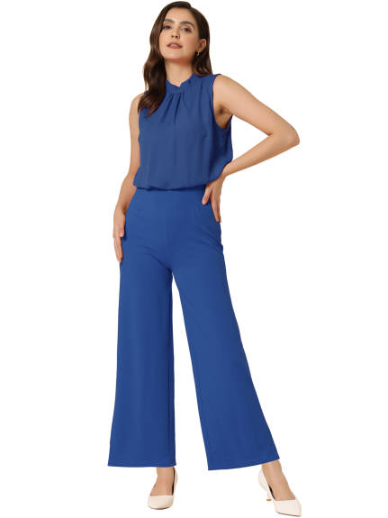 Allegra K - High Waist Flare Leg Rompers