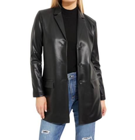 Joseph Ribkoff - Faux Leather Blazer