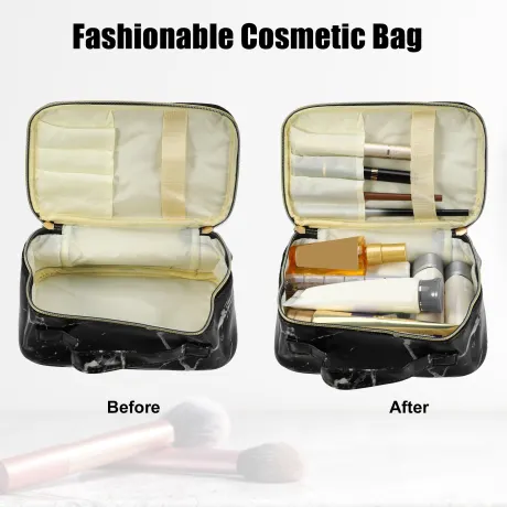 Unique Bargains- Travel Marble Make Up Bag Brush Organizer