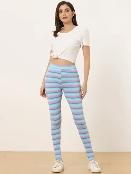 Allegra K - Printed Stretch Sports Casual Leggings