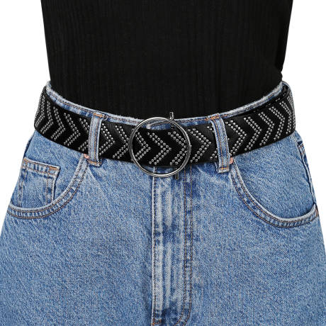 Allegra K- Ceinture étroite à boucle ronde en métal à taille fine