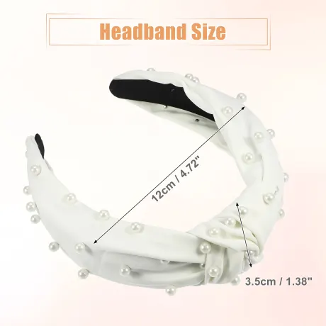 Unique Bargains- Faux Pearl Knotted Headband