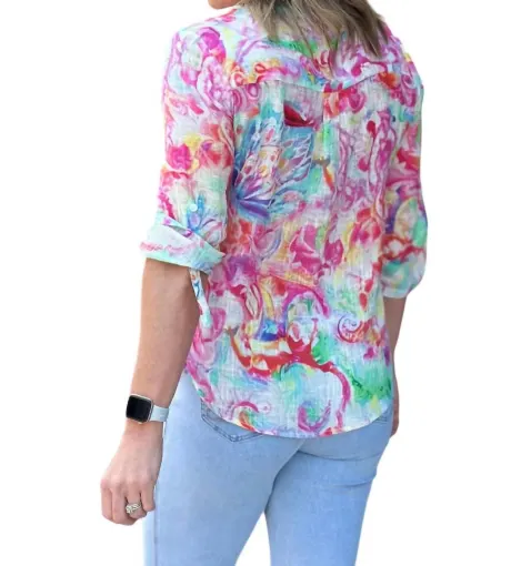 CHARLIE B - Printed Cotton Gauze Blouse