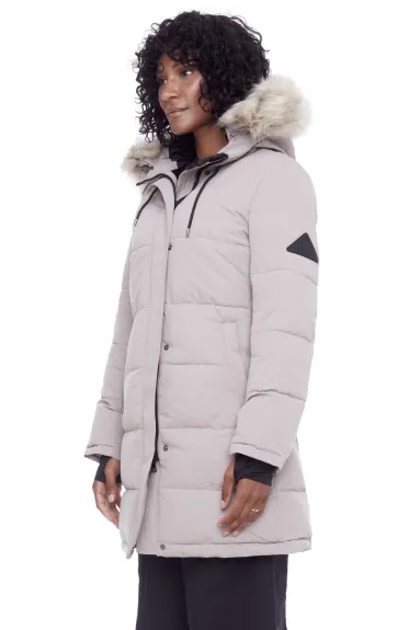 Alpine North - AULAVIK | Parka Mi-Long à Capuche et Duvet Vegan Recyclé pour Femme