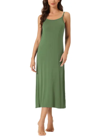 cheibear - Cami Tank Sleeveless Midi Sleepdress