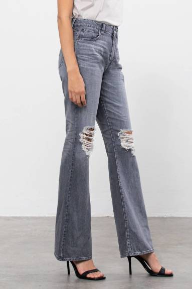 HIDDEN Happi Ultra High Rise Distressed Flare