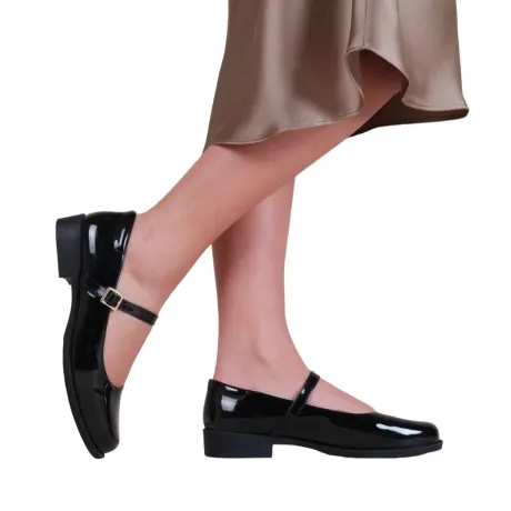 Where's That From - Womens/Ladies Kingston Buckle Detail Low Heel Loafers