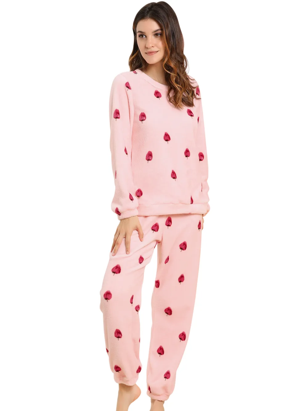 Allegra K- Flannel Pajama Set Long Sleeve Loungewear