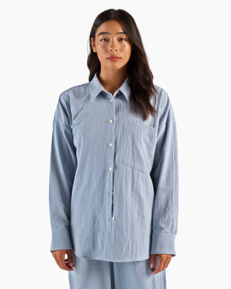 Chemise décontractée en coton flammé