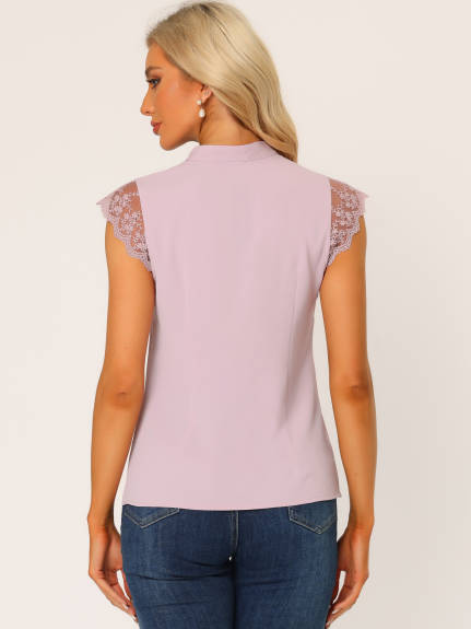 Allegra K- V Neck Sleeveless Blouse